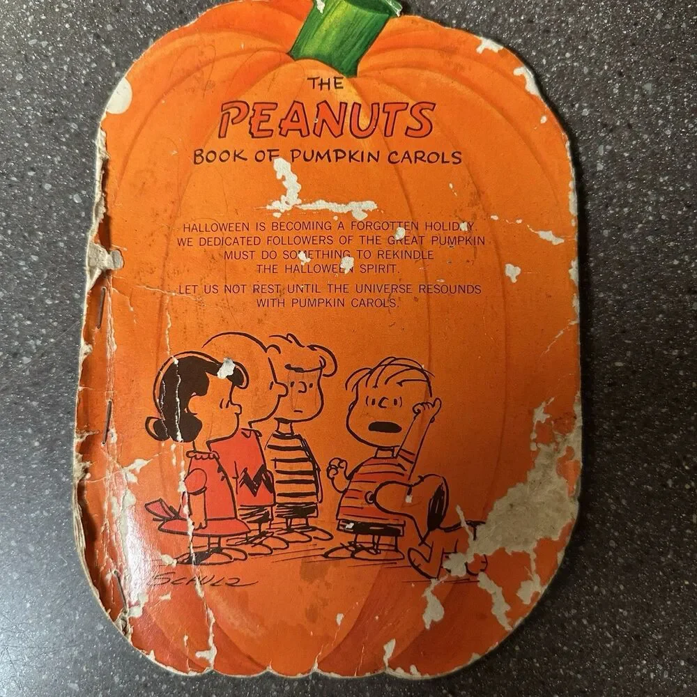 Peanuts Halloween Lot – 2011 Trick or Treat Tin + Vintage Pumpkin Carols Book